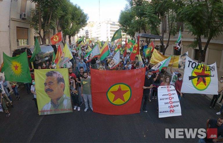 Πορεία Κούρδων προς την τουρκική πρεσβεία στην Αθήνα