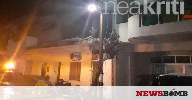 Κακοκαιρία Κρήτη: Κατέρρευσε μπαλκόνι στη Νέα Αλικαρνασσό (vid)