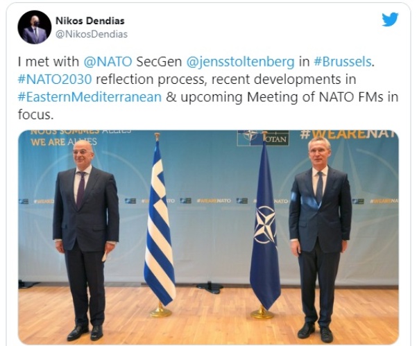 Βρυξέλλες: Με τον Γ. Γ του ΝΑΤΟ συναντήθηκε ο Ν. Δένδιας