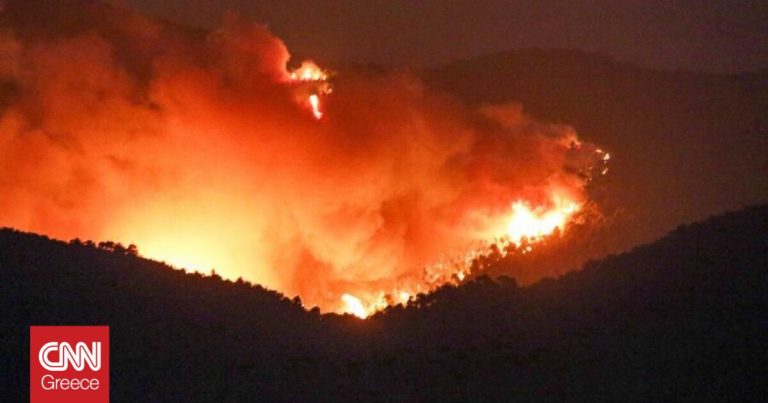 Η φλεγόμενη Πάρνηθα μέσα στη νύχτα από τα 35.000 πόδια – Αποκαλυπτικό βίντεο