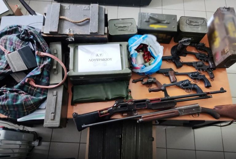 Συναγερμός στο Λουτράκι: Αυτό είναι το οπλοστάσιο που βρέθηκε στο σπίτι συνταξιούχου στρατιωτικού